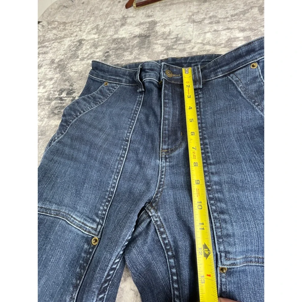 Duluth Womens 10 Short Double Knee Straight Construction Jeans Dark Blue Utility